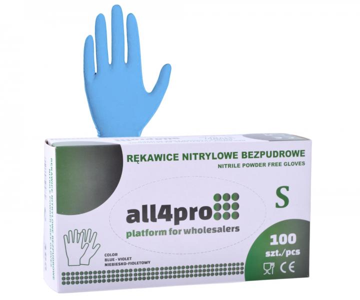 Nitrilov� rukavice All4Pro Supreme - 100 ks, modr�, ve�kos� S