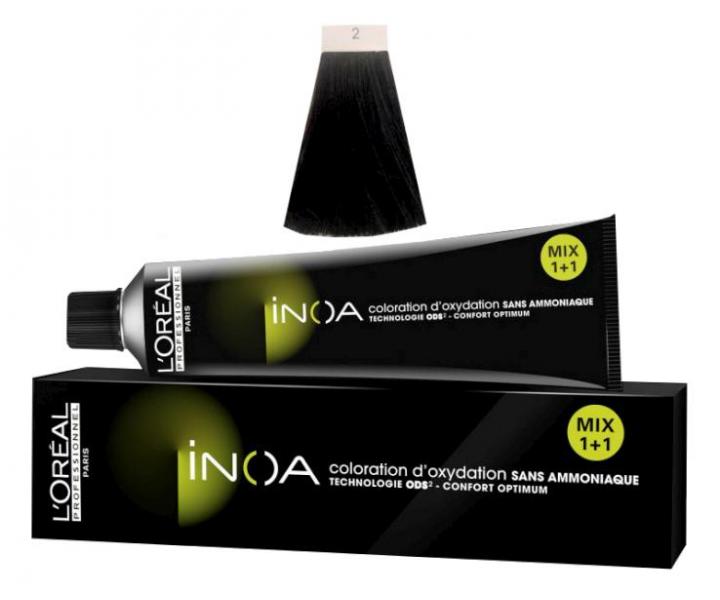 Lor�al Inoa 2 farba na vlasy 60 g - odtie� 2, �iernohned�