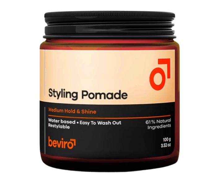 Stylingov� pasta pre lesk vlasov so strednou fix�ciou Beviro Styling Pomade Medium Hold & Shine - 100 g