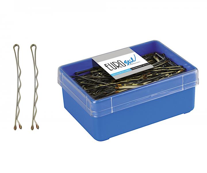 Vlnit sponka Eurostil Professional - 5 cm, zlat - 300 ks