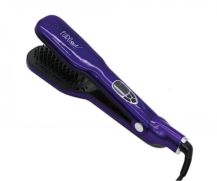 Profesion�lna parn� �ehliaca kefa na vlasy Eurostil Profesional Hair Brush Straightener - fialov�