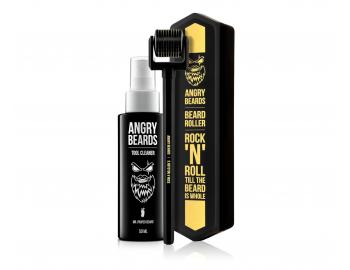 Masážny valček pre podporu rastu fúzov Angry Beard Beard Roller + čistiaci sprej Tool Cleaner 50 ml