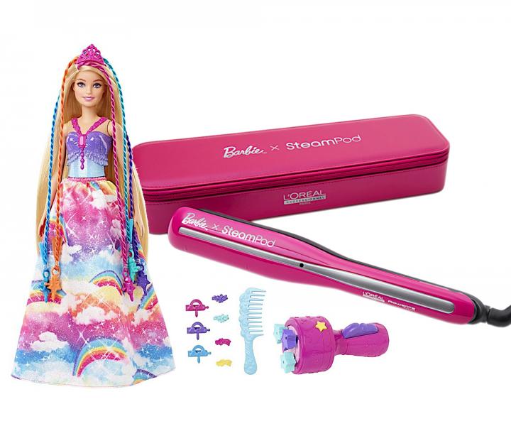 Parn ehlika na vlasy Loral SteamPod x Barbie s puzdrom + esacia bbika Barbie zadarmo