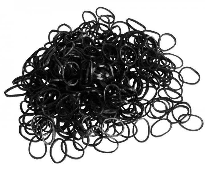 Gumiky do vlasov Duko 2555B - ierne, 500 ks