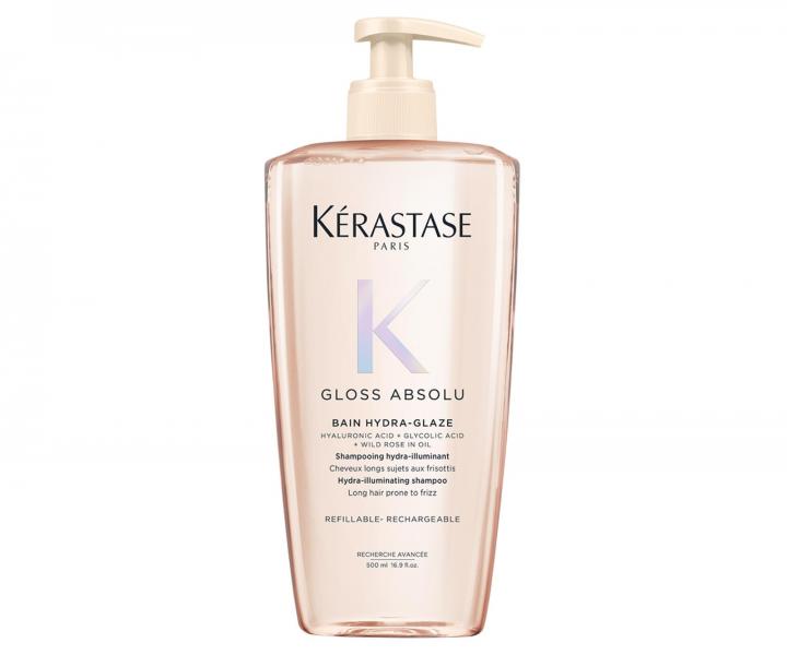 Hydratan a rozjasujci ampn pre vlasy so sklonom ku krepateniu Krastase Gloss Absolu Bain Hydra-Glaze - 500 ml