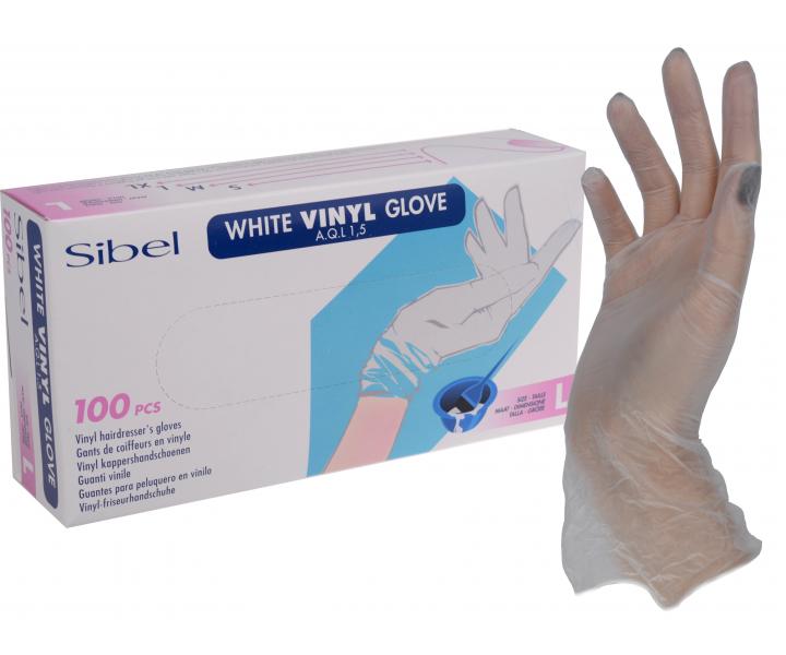 Vinylov rukavice pre kadernkov Sibel 100 ks - L