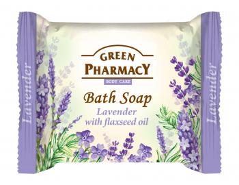 Toaletné mydlo na ruky s levanduľou a ľanovým olejom Green Pharmacy Lavender - 100 g
