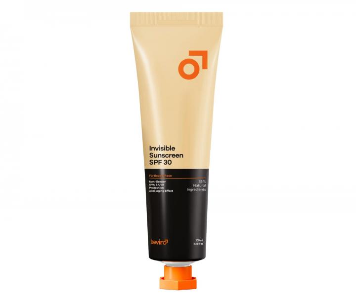 Opalovac� kr�m na telo a tv�r pre mu�ov Beviro Invisible Sunscreen SPF 30 - 100 ml