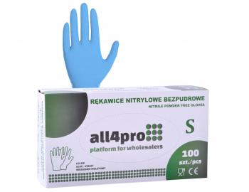 Nitrilov� rukavice All4Pro Supreme - 100 ks, modr�, ve�kos� S