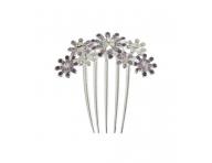 Svadobn� �trasov� hrebienok do vlasov - kvetinky - fialov�