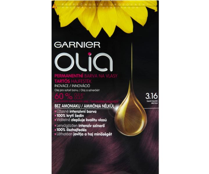 Permanentná olejová farba Garnier Olia 3.16 tmavo fialová