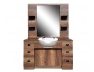 Barber obsluha so zrkadlom a umvadlom Hairway Barry - hned, biele umvadlo