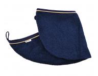 Turban na vlasy MaryBerry Full Moon - tmavo modr so zlatm prkom