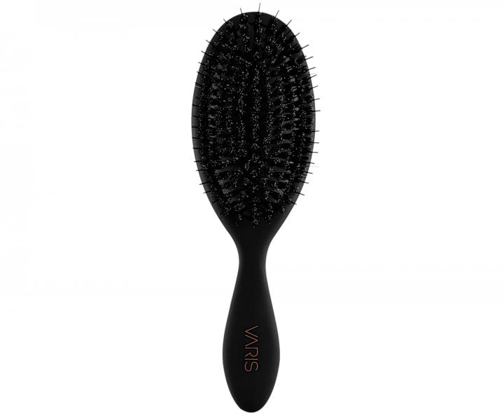 Kefa na vlasy s diviami a nylonovmi tetinami Varis Smoothing Brush - ierna - rozbalen, pokoden obal