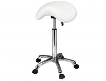 Taburet na kolieskach Silverfox 1022A - biely