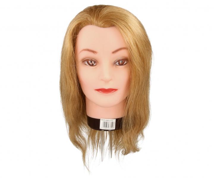 Cvin hlava s prrodnmi vlasmi Mila - blond, 30 - 35 cm