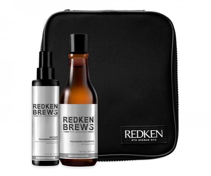 Sada pre objem vlasov pre mu�ov Redken Brews Thickening - �amp�n + sprej + ta�ti�ka zadarmo