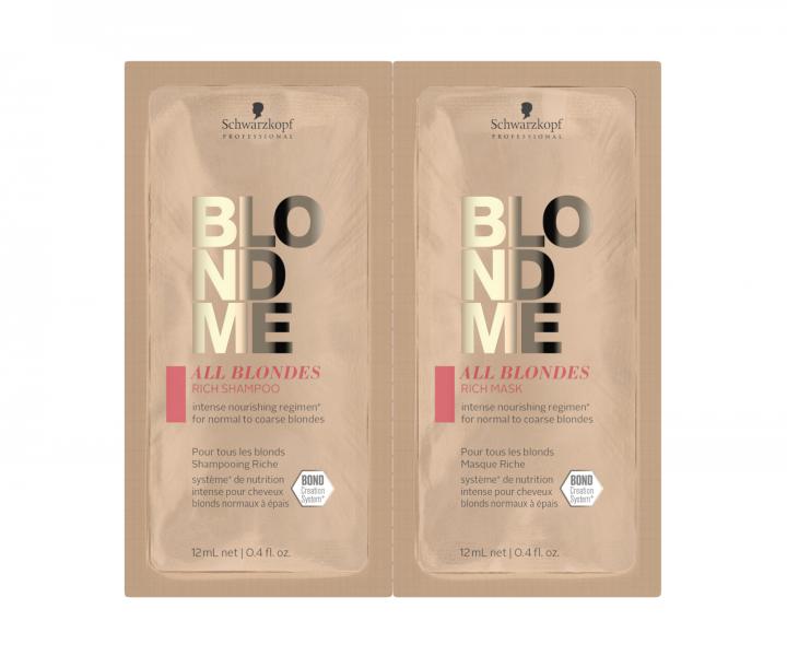 Bohat� �amp�n a maska pre blond vlasy Schwarzkopf Professional BlondMe All Blondes Rich - 2 x 12 ml