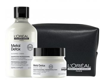 Sada pre farben� a po�koden� vlasy Lor�al Professionnel Serie Expert Metal Detox + ta�ti�ka zadarmo