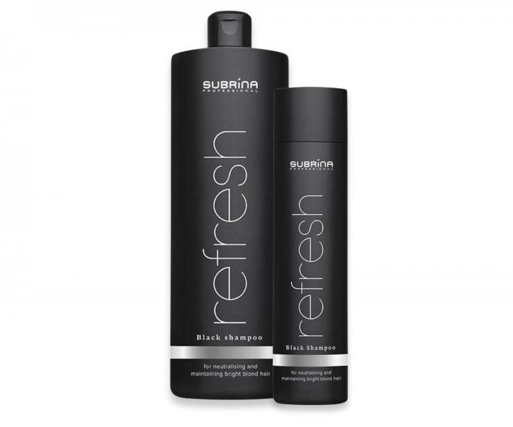 �amp�n na udr�anie platinov�ho odtie�a vlasov Subrina Professional Refresh Black Shampoo - 1000 ml + �amp�n 250 ml zadarmo