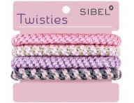 Sada farebn�ch gumi�iek do vlasov Sibel Twisties - ru�ov�, 4 ks