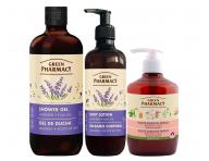 Sada telovej starostlivosti s levandu�ou a �anov�m olejom Green Pharmacy Lavender + tekut� mydlo zadarmo