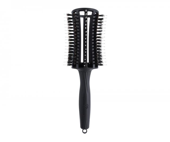 Okr�hla f�kacia kefa Olivia Garden Fingerbrush Round Extra Large - 48 mm, �ierna