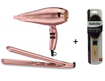 F�n a �ehli�ka na vlasy BaByliss Elegance Rose zlata + kefa zadarmo
