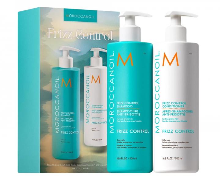 Darekov sada na uhladenie krepatch vlasov Moroccanoil Frizz Control Duo - 2 x 500 ml