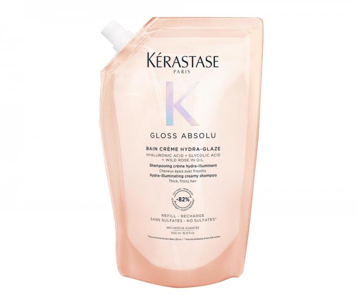Hydrata�n� a rozjas�uj�ci �amp�n pre pevn� krepovat� vlasy K�rastase Gloss Absolu Bain Cr�me Hydra-Glaze-500 ml, n�hradn� n�pl�