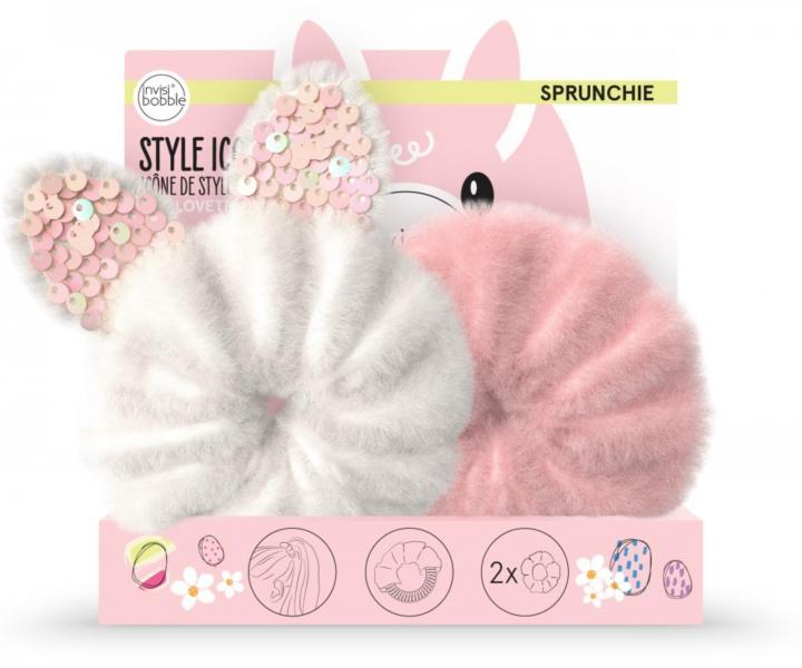 Detsk ozdobn pirlov gumiky Invisibobble Sprunchie Easter Cotton Candy - 2 ks
