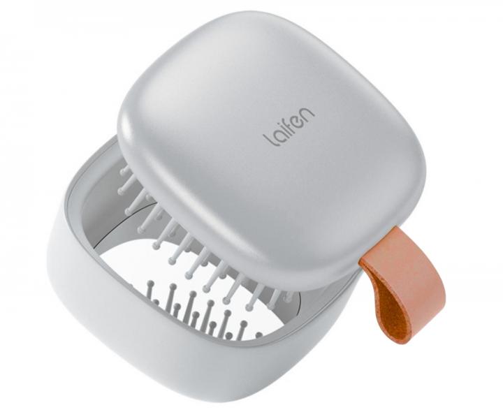 Cestovn� kefa na vlasy so zrkadielkom Laifen Air Silver - strieborn�