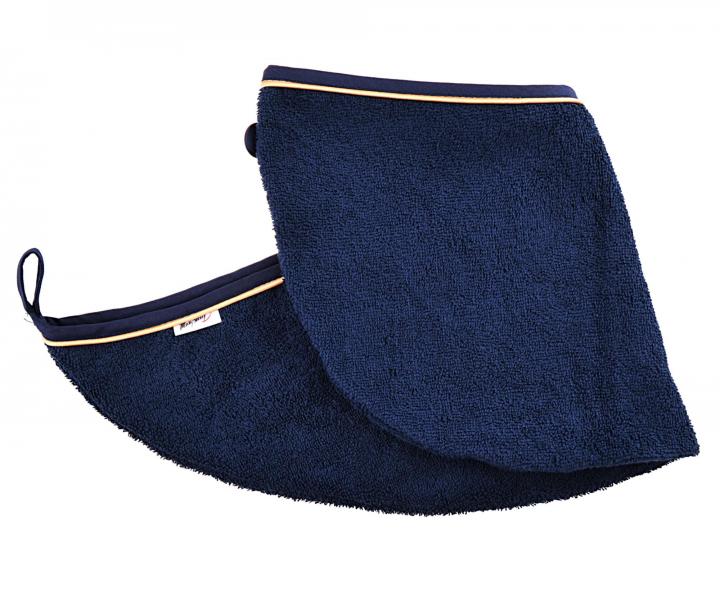 Turban na vlasy MaryBerry Full Moon - tmavo modr so zlatm prkom