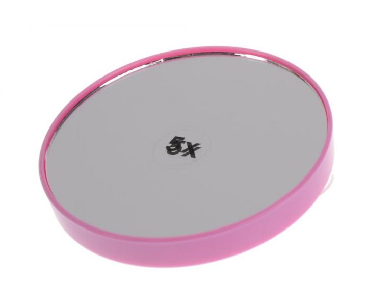 Kozmetick� zv��ovacie zrkadlo s pr�savkami Sibel, ru�ov� (bonus)