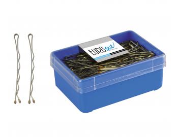 Vlnit sponka Eurostil Professional - 6,5 cm, tmavo zlat - 150 ks