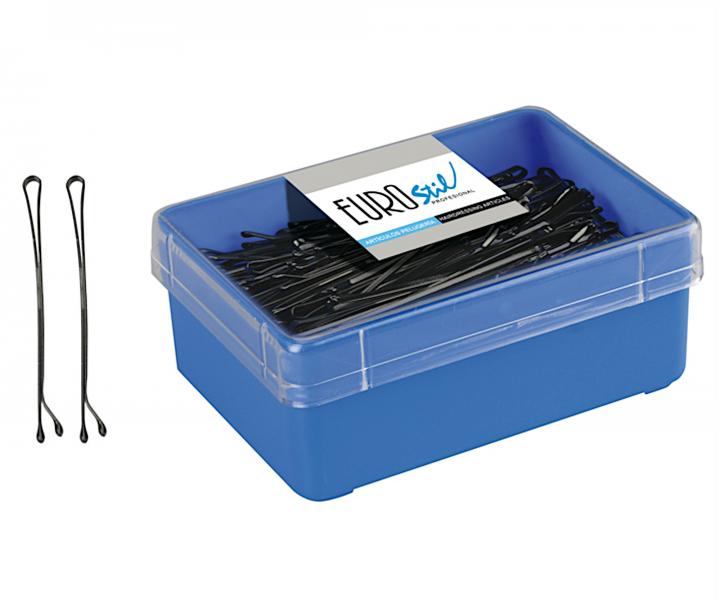 Rovn sponka Eurostil Professional - 6 cm, ierna - 200 ks