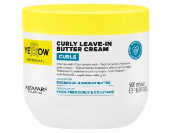 Bezoplachov� maslov� kr�m pre vlnit�, ku�erav� a afro vlasy Yellow Professional Curls Curly Leave-In Butter Cream - 500 ml