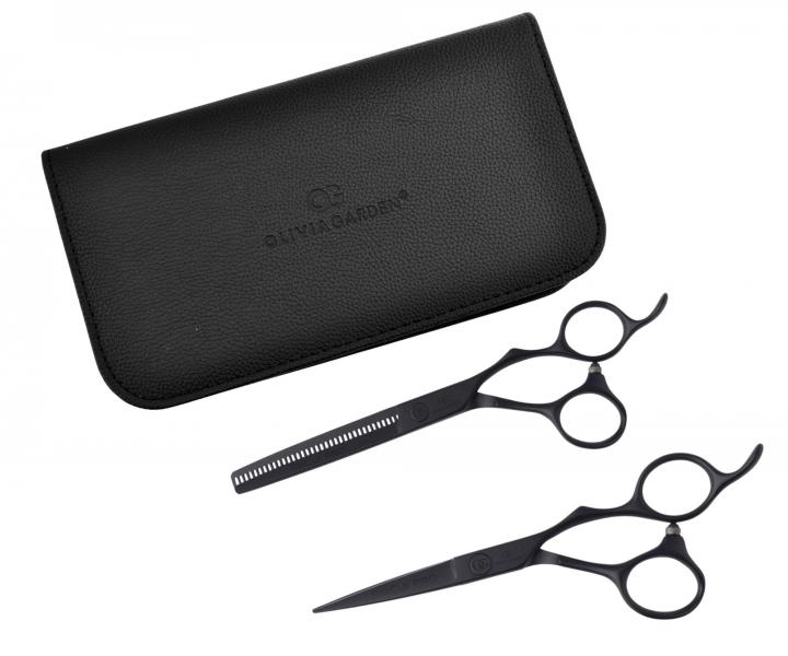 Sada kadern�ckych no�n�c 5,75"a efila�n�ch no�n�c 6,35" SilkCut Pro Matt Black Olivia Garden