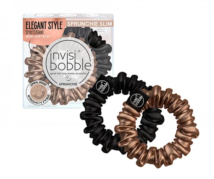 Ozdobn pirlov gumiky Invisibobble Sprunchie Slim True Gold - 2 ks