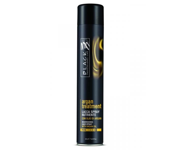 Lak na vlasy s maximln fixac Black Argan Treatment - 500 ml