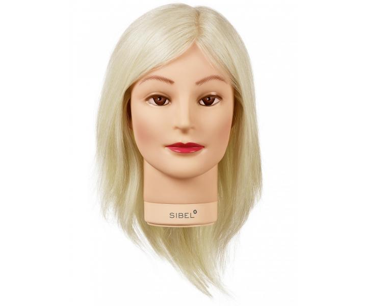Cvin hlava s prrodnmi vlasmi Sibel Blondy - blond, 20-30 cm