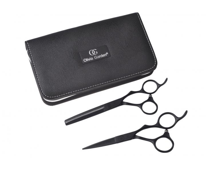 Sada kadernckych nonc 5 "a efilanch nonc 6,35" SilkCut Pro Matt Black Olivia Garden