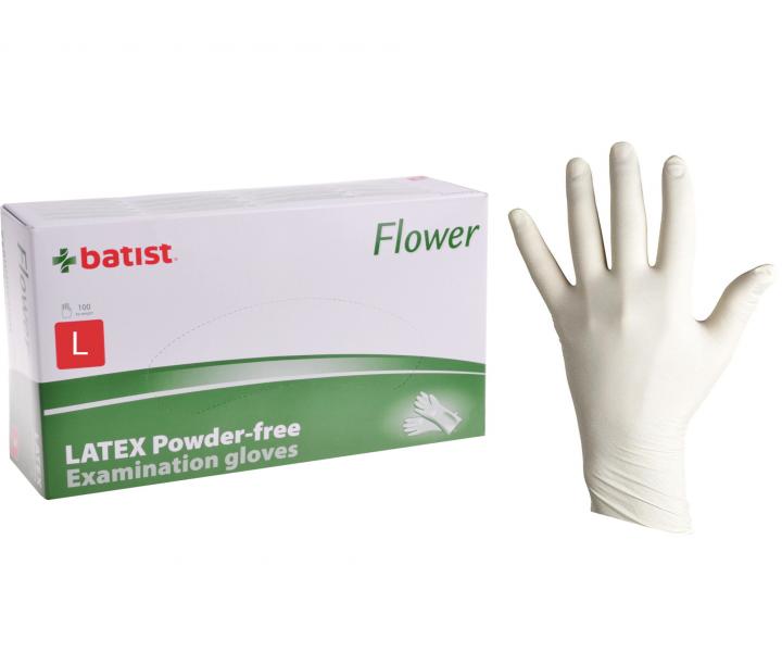 Latexov bezpudrov rukavice Batist Flower 100 Ks - L