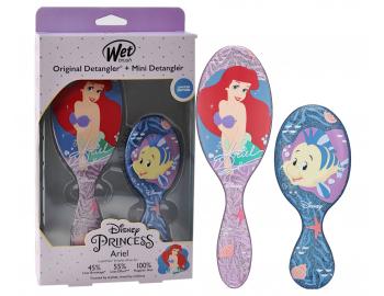 Kefa na rozesvanie vlasov Wet Brush Original Detangler - sada - Ariel, Flounder - modr a fialov s trblietkami