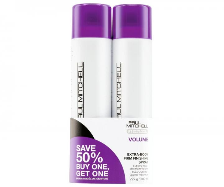 Sada laku pre objem vlasov Paul Mitchell Extra Body Firm Finishing Spray - 300 ml - 1+1 zadarmo