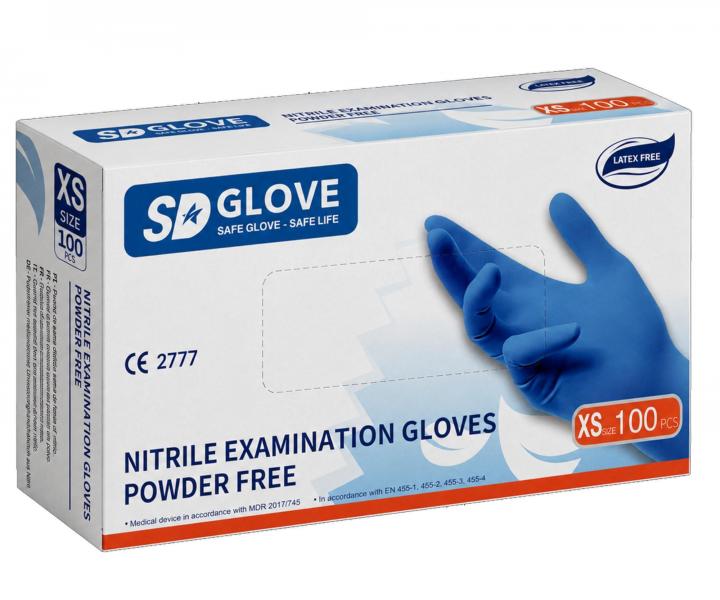 Nitrilov� rukavice SD Glove Nitrile Examination Gloves - 100 ks, modr�, ve�kos� XS