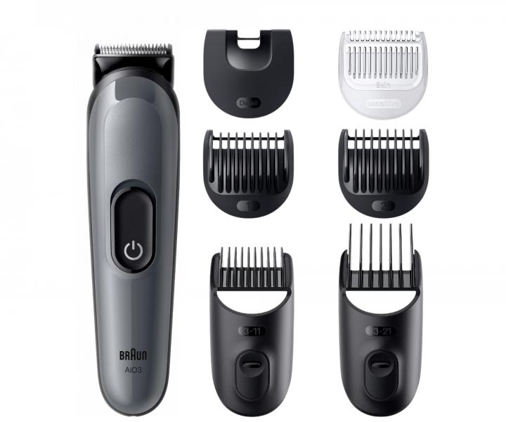 Multifunkn zastrihva vlasov, fzov a tela Braun Series 3 AIO3540 - ed