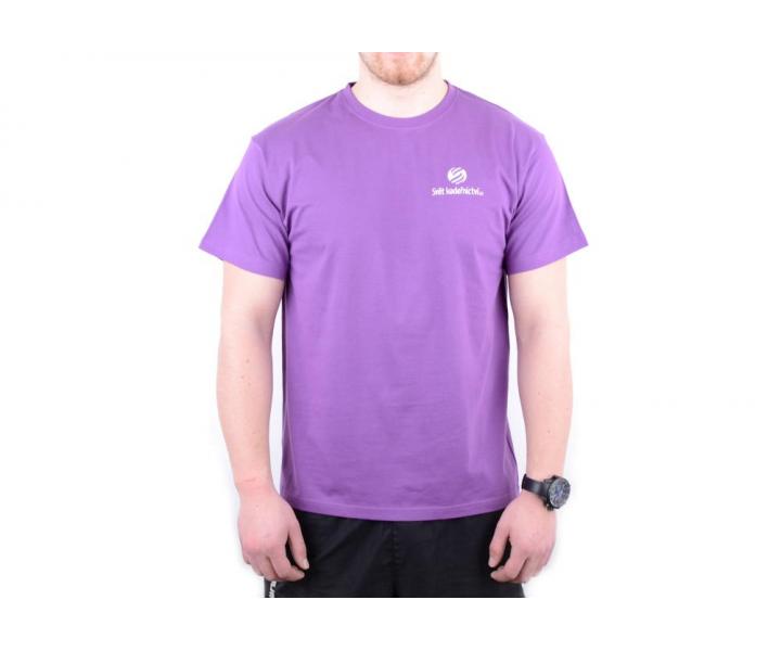 Triko s krtkym rukvom - pnske, fialov XXL