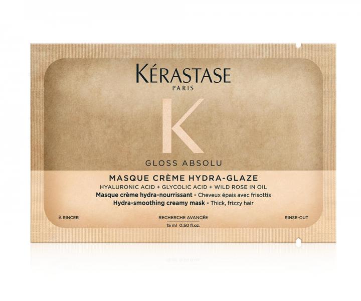 Hydrata�n� a rozjas�uj�ca maska pre pevn� a krepat� vlasy K�rastase Gloss Absolu Masque Cr�me Hydra-Glaze - 10 ml (bonus)