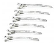 Chr�mov� spony do vlasov Eurostil Professional - 11,7 cm, strieborn�, 6 ks